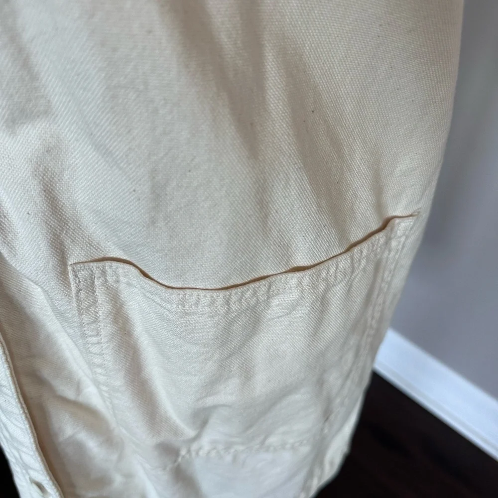 Everlane Shirt Dress Canvas Cargo Chore Patch Pocket Organic Cotton Ivory W's 14 - Picture 9 of 16